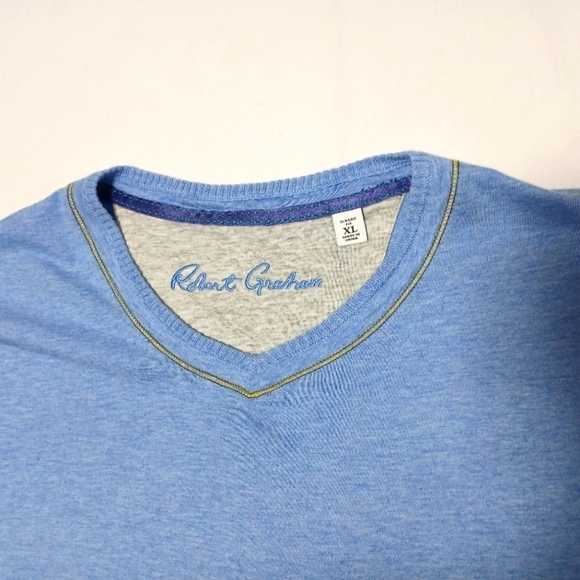 Robert Graham Classic Fit Eastwood V Neck Cotton/ Modal T Shirt. Mens XL - Picture 8 of 8